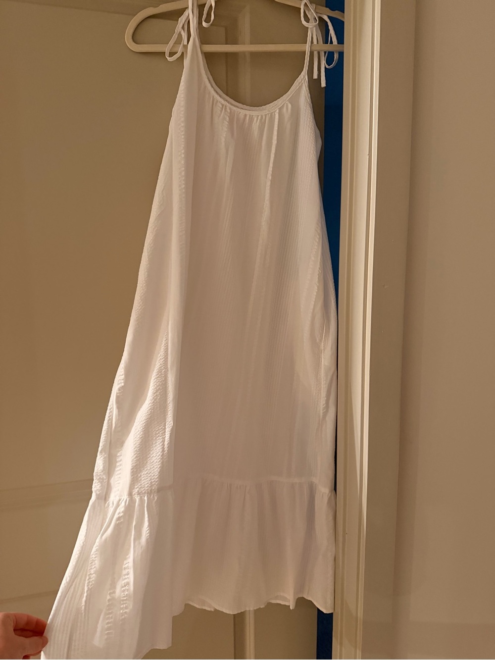 White Tiered Sundress with Tie Straps